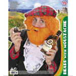 baard met snor, rood