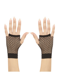 vingerloze nethandschoenen zwart