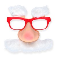 kerstmanbril + snor + wenkbrauwen