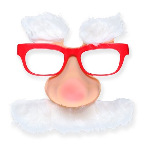 kerstmanbril + snor + wenkbrauwen
