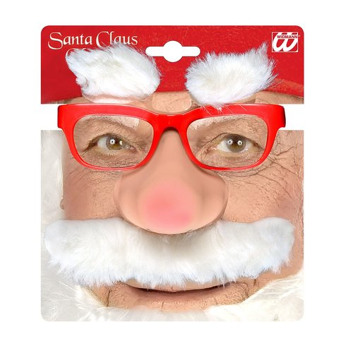 kerstmanbril + snor + wenkbrauwen