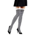 kniekousen zwart/wit gestreept