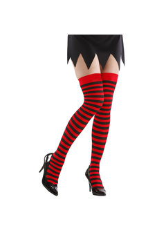 kniekousen rood/zwart gestreept