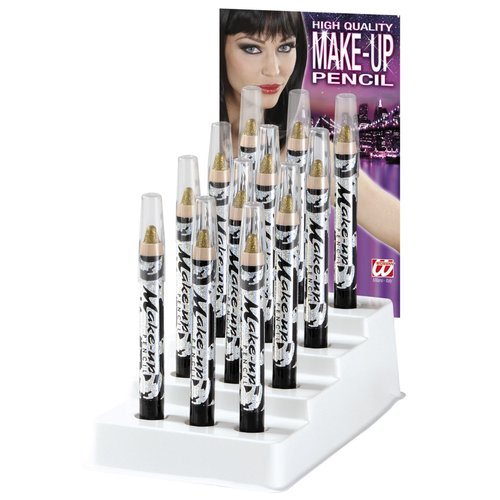 display, make-up potlood glitter goud