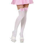 witte kousen met rose strik