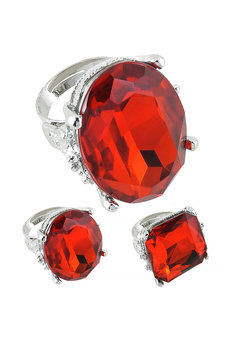 display met 18 rode luxe ringen