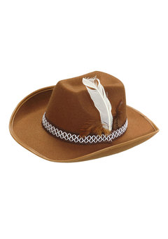 cowboyhoed bruin met veren, kind