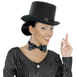 hoge hoed satijn, zwart