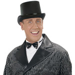 hoge hoed satijn, zwart