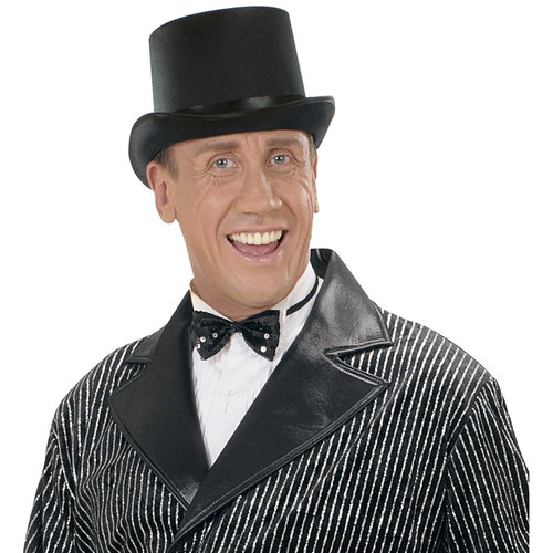 hoge hoed satijn, zwart