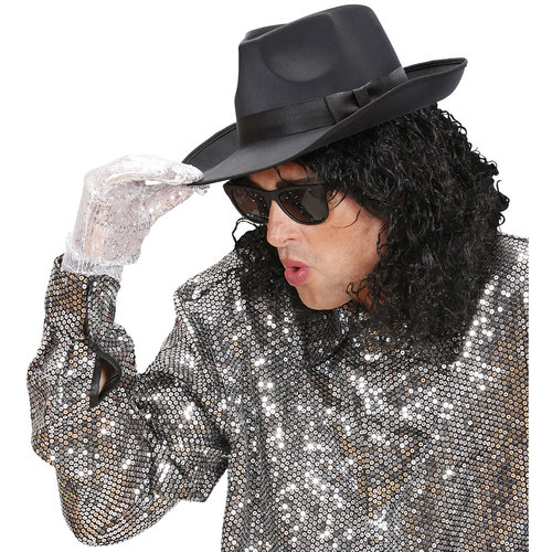 gangsterhoed zwart, satijn