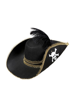 dames piratenhoed met schedel en veren