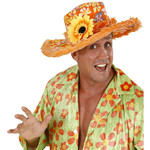 hoed ibiza met zonnebloem, oranje