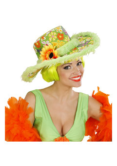 hoed ibiza met zonnebloem, groen