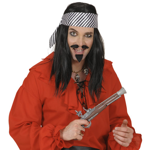 nekband satijn met strepen wit/zwart