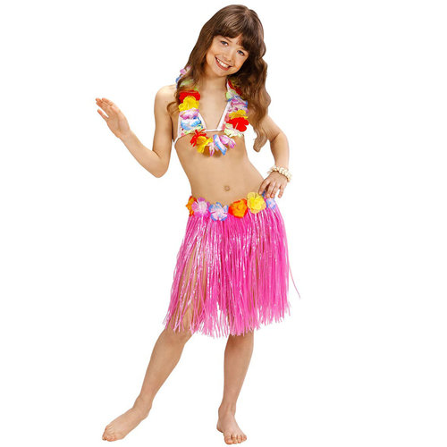 hawairokje met bloemenriem kind, rose