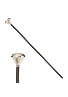 wandelstok met diamand goud/zilver