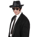 satijnen stropdas blues brother, zwart