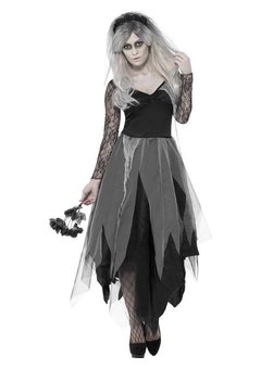 Zwarte bruid kostuum begraafplaats