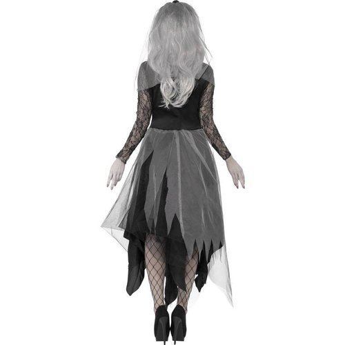 Griezelig zombie zwarte bruid pak voor dames