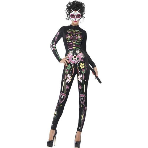 Zwarte kat kostuum met leuke print