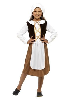 Middeleeuws Engels kamermeisje kostuum