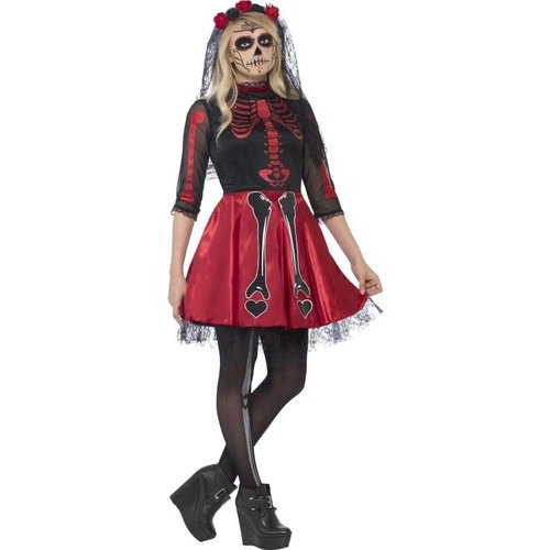 Mooi day of the dead diva kostuum voor tieners