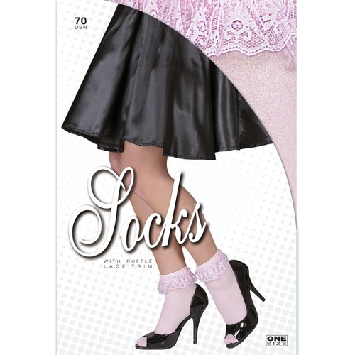 sokjes met kant rose