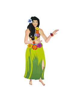 decoratie hawaiiaans meisje, 135cm