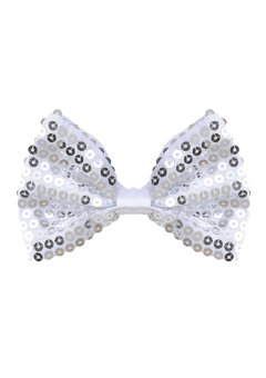 vlinderstrik pailletten zilver