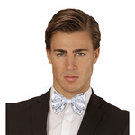 vlinderstrik pailletten zilver