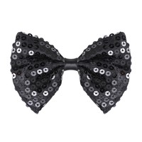 vlinderstrik pailletten zwart