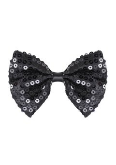 vlinderstrik pailletten zwart