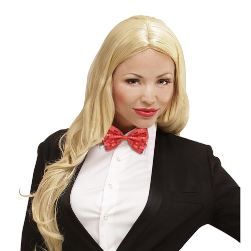 vlinderstrik pailletten rood