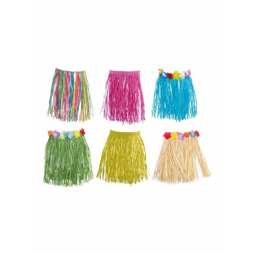 Mooie rieten rok Alana in blauw voor kids 43 cm