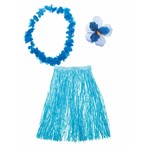 Mooie Hawaii verkleed set in de kleur blauw