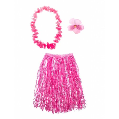 Mooie Hawaii verkleed set in de kleur roze