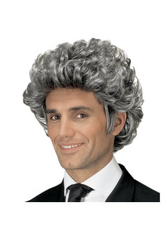 pruik, john grijs (in plastic zak)