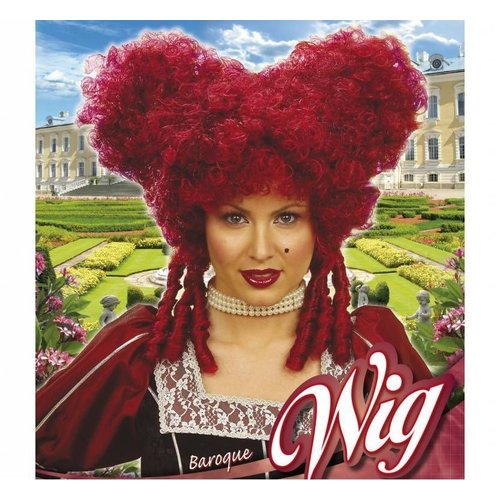 pruik, barok edelman rood (in plastic zak)