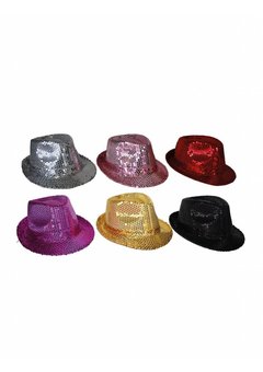 Hoed met roze pailletten