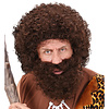 pruik, karakter met krullen en baard, bruin