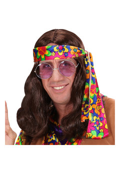 pruik, hippie (lennon) bruin