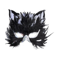 oogmasker, katje met veren