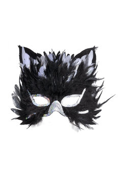 oogmasker, katje met veren