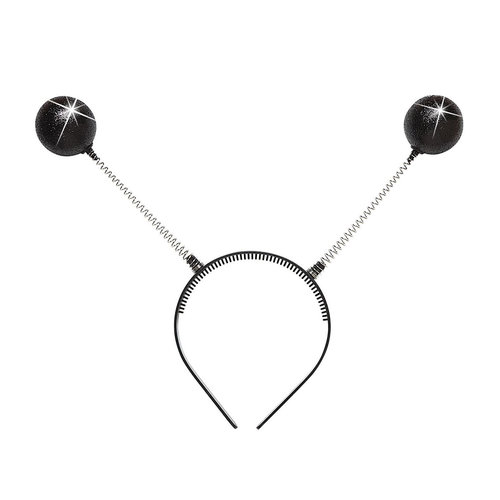 hoofdband met antenne, zwart glitter