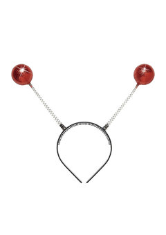hoofdband met antenne, rood glitter