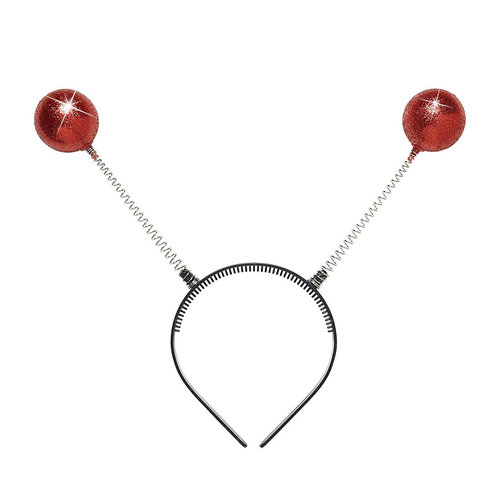 hoofdband met antenne, rood glitter