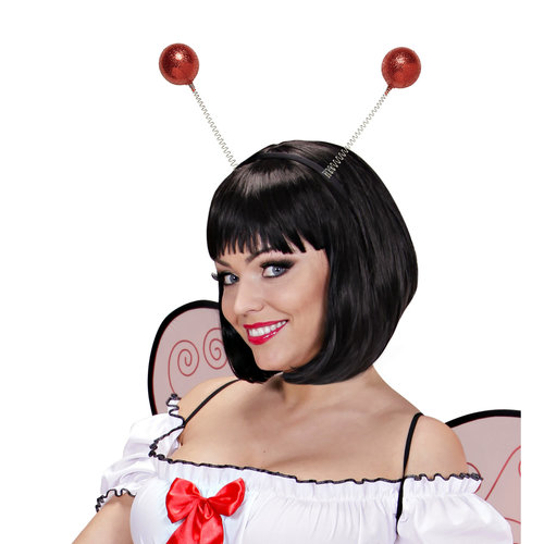 hoofdband met antenne, rood glitter