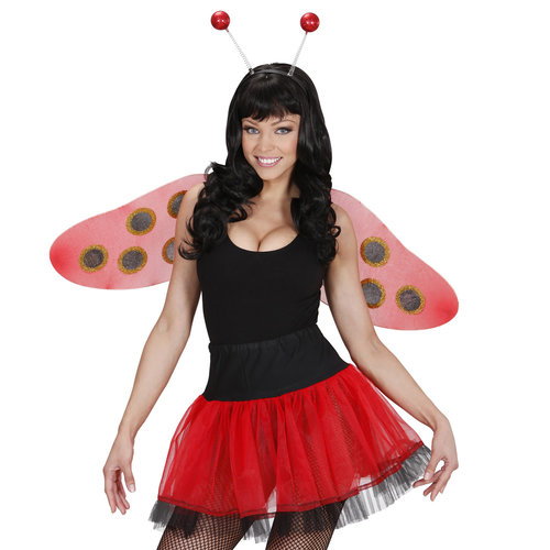 hoofdband met antenne, rood glitter