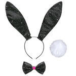 verkleedset bunny glitter zwart